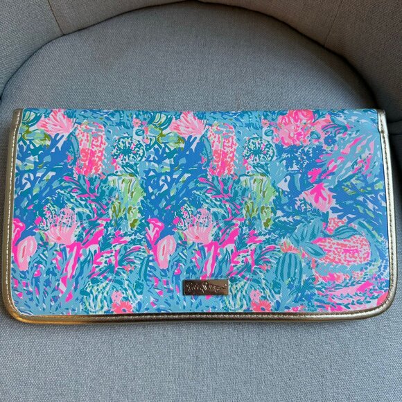 Pochette Portefeuille De Voyage Lilly Pulitzer My Wish Blues - Occasion Très Bon état